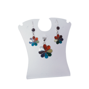 aretes y dije flores de colores 1 1