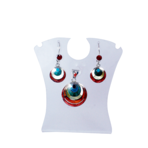 18.png Aretes de Plata 950 con Incrustaciones de Piedras y Conchas Naturales Crisocola Nacar y Spondylus S 68.00 SKU ME341 Dije SKU MM3329