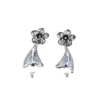 aretes flor con perla natural 2 aretes flor con perla natural 2